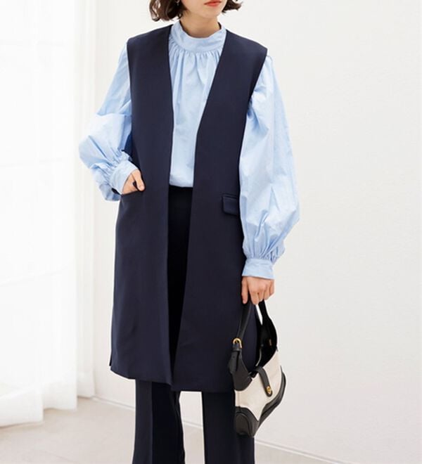 GeeRA（ジーラ）の「【２点セット】ロングジレセットアップスーツ（パンツスーツ）」｜詳細画像