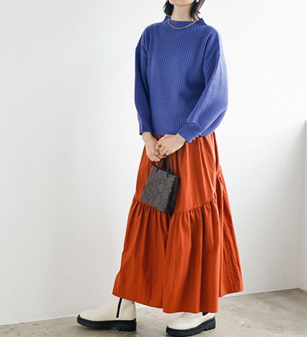 GeeRA（ジーラ）の「袖ボタンボトルネックリブニット（ニット・セーター）」｜詳細画像