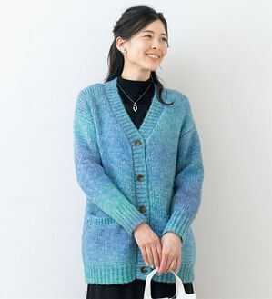 ルフラン（ルフラン）の「グラデーションニットカーディガン（ニットカーディガン）」｜ブルー