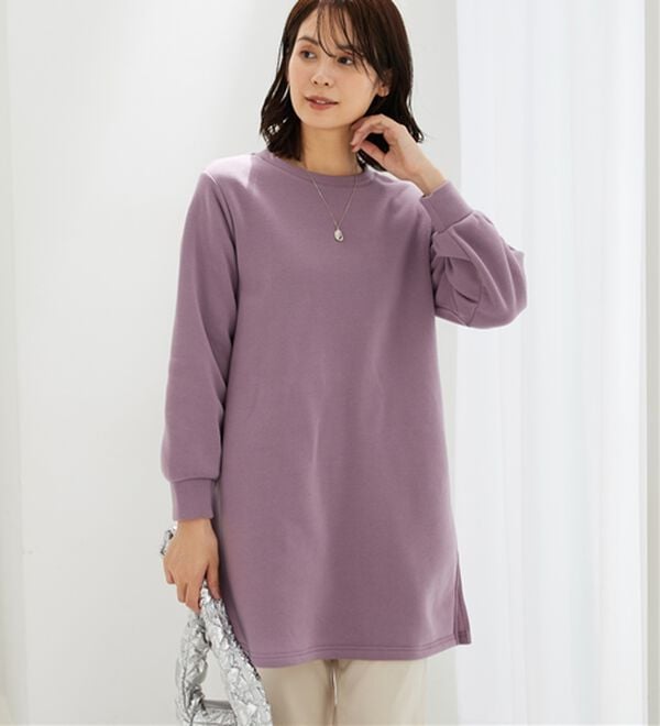 BELLUNA（ベルーナ）の「ふんわり素材軽ぽかチュニックワンピ―ス（チュニックワンピース）」｜パープル
