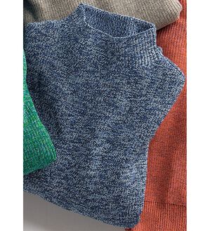 「＜イネド　オム＞杢調ボトルネックセーター（メンズニット・セーター）」｜ブルーグレー