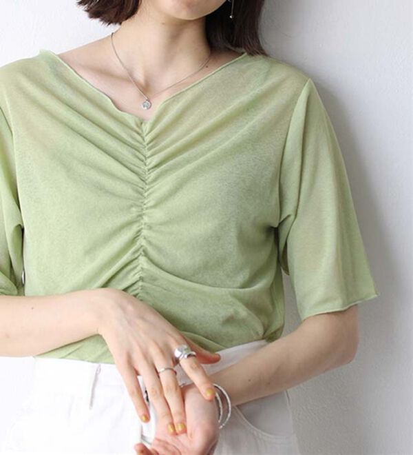 GeeRA（ジーラ）の「Ｖネックシャーリングカットソー（カットソー）」｜詳細画像