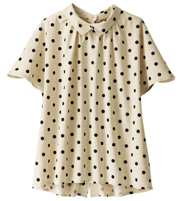 BELLUNA（ベルーナ）の「ちび衿デザイン大人顔ドットブラウス（ブラウス）」｜詳細画像