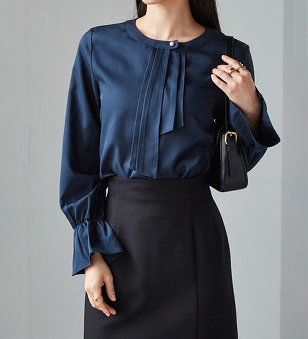 RANAN（ラナン）の「パール付きボウタイブラウス（ブラウス）」｜詳細画像