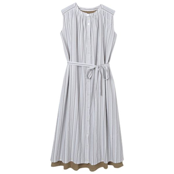 RANAN（ラナン）の「レイヤード風ストライプワンピ（シャツワンピース）」｜詳細画像