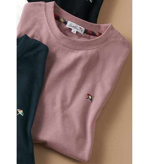 「＜アーノルド　パーマー＞ワンポイント刺しゅうベーシックＴシャツ（メンズＴシャツ）」｜グレイッシュピンク
