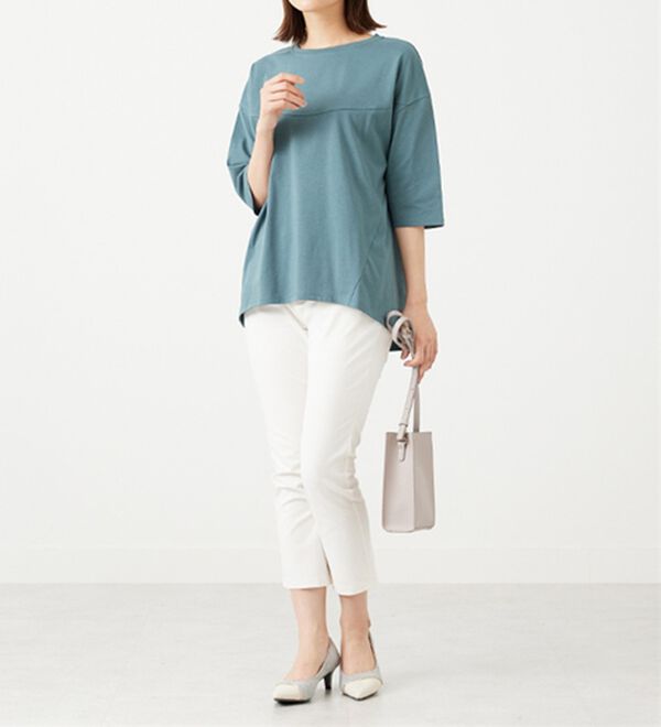 BELLUNA（ベルーナ）の「ヒンヤリ冷感！切替デザインプルオーバー（カットソー）」｜詳細画像