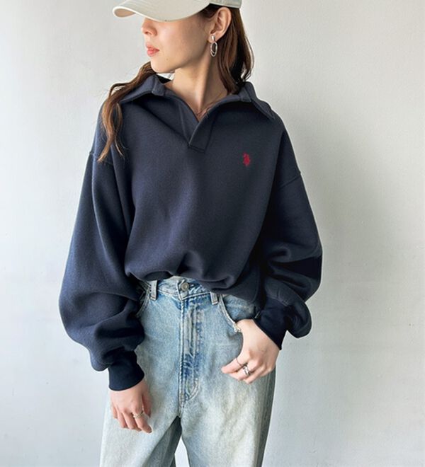 GeeRA（ジーラ）の「【U.S.POLO ASSN.】表ピーチポロ衿スウェット（カットソー）」｜詳細画像
