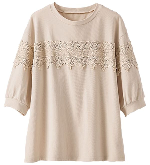 BELLUNA（ベルーナ）の「ケミカルレース使い華やかプルオーバー（カットソー）」｜詳細画像