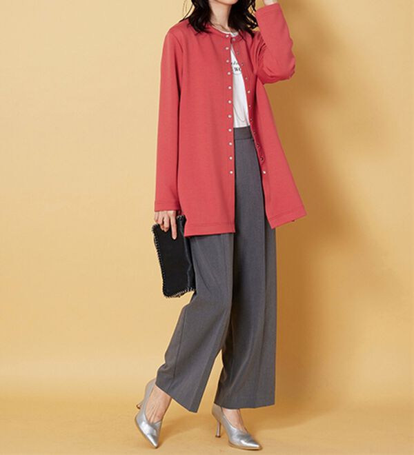 BELLUNA（ベルーナ）の「時短コーデ！ダンボール素材ロングカーデアンサンブル（アンサンブル）」｜詳細画像