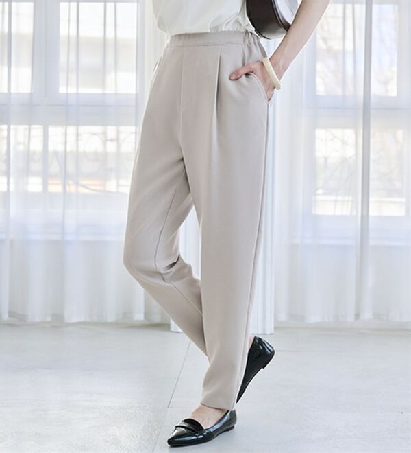 RANAN（ラナン）の「【選べる股下】ひんやり美脚シルエットタックパンツ（フルレングスパンツ）」｜詳細画像