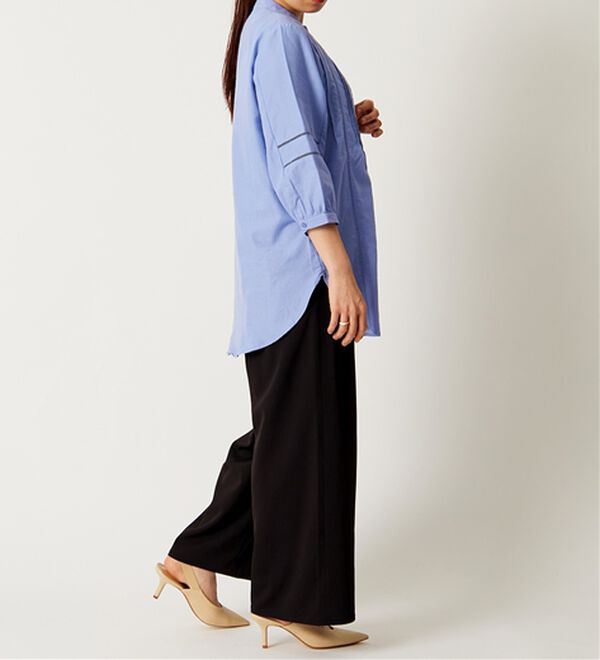 BELLUNA（ベルーナ）の「機能付リネン混ピンタック使いシャツチュニック（チュニック）」｜詳細画像