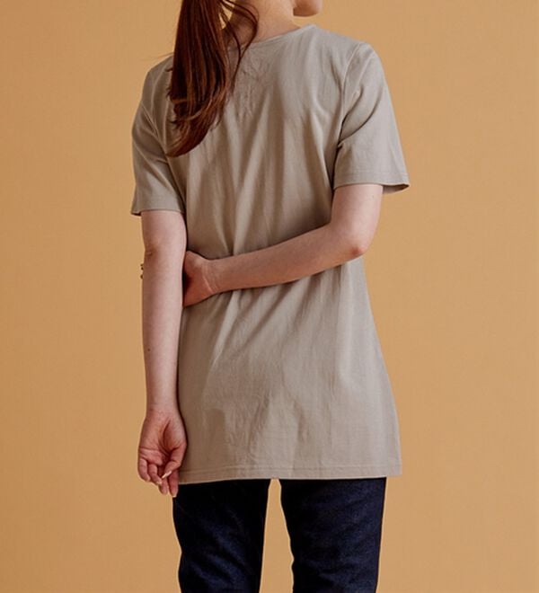 BELLUNA（ベルーナ）の「ひんやリッチコットン大人のプリントロング丈Ｔシャツ（カットソー）」｜詳細画像