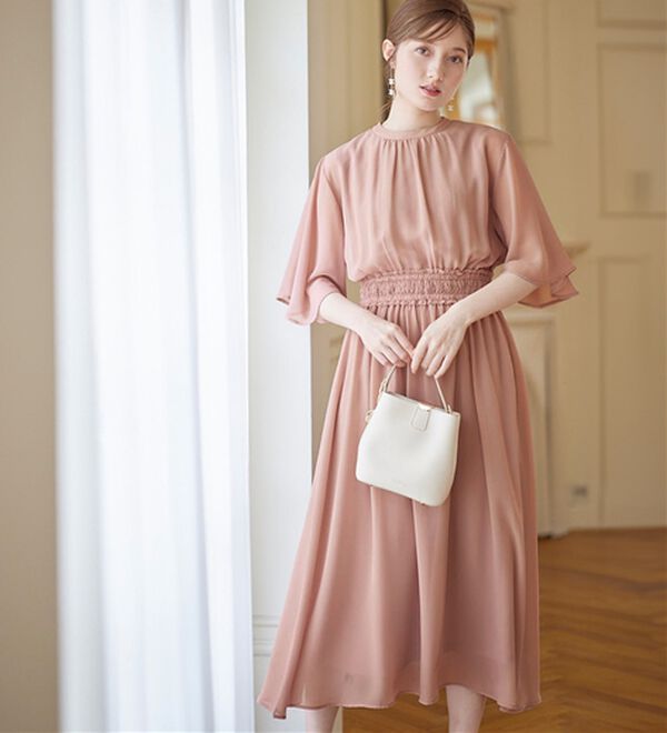 接触冷感】インナー付シャーリングシフォンワンピース - ベルーナ【公式】 