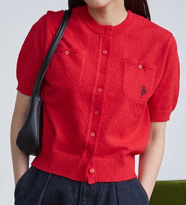 RANAN（ラナン）の「＜U.S.POLO ASSN.＞ コンパクトニットカーデ（ニットカーディガン）」｜レッド