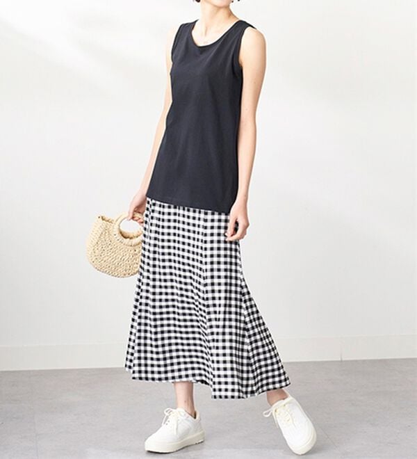 BELLUNA（ベルーナ）の「ヒンヤリ！綿１００％サマ見えタンクトップ（タンクトップ・キャミソール）」｜詳細画像