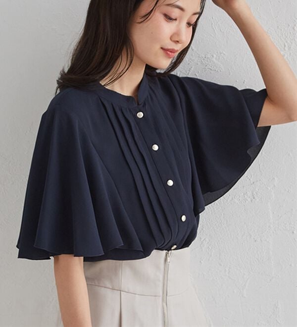 RANAN（ラナン）の「【新色追加】ひんやり！ピンタックフレアー袖ブラウス（ブラウス）」｜詳細画像