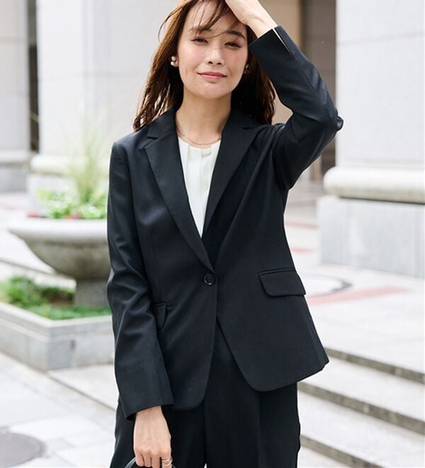 RANAN（ラナン）の「【選べる衿】洗える！春夏ロングシーズン着用可能ベーシック２点ライトスーツ（パンツスーツ）」｜詳細画像