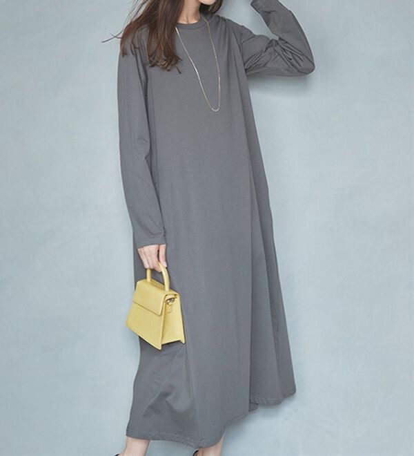 RANAN（ラナン）の「【選べる２丈】＜ＢＣ＞ポケット付マキシワンピース（その他ワンピース）」｜チャコール