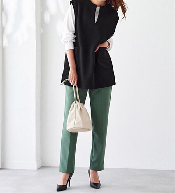 BELLUNA（ベルーナ）の「【2点セット】静電気防止インナー付ベストアンサンブル（アンサンブル）」｜詳細画像