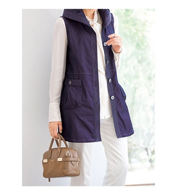 ルフラン（ルフラン）の「ステッチ使いシャンブレーベスト＜カルティーナ＞（ベスト）」｜詳細画像