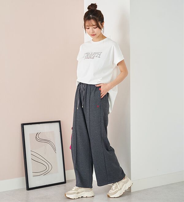 BELLUNA（ベルーナ）の「【ＰＯＬＯ　ＢＣＳ】裏毛素材センターシームワイドパンツ（フルレングスパンツ）」｜詳細画像