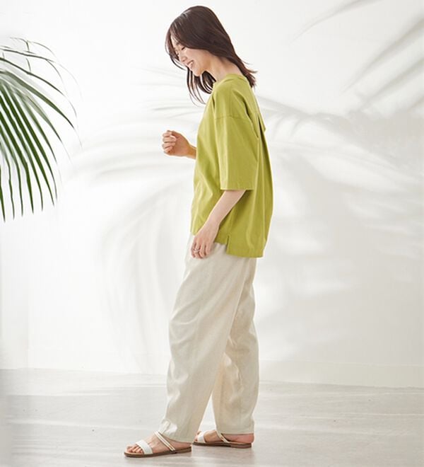 BELLUNA（ベルーナ）の「ひんやリッチコットン大人のゆったりプルオーバー（カットソー）」｜詳細画像
