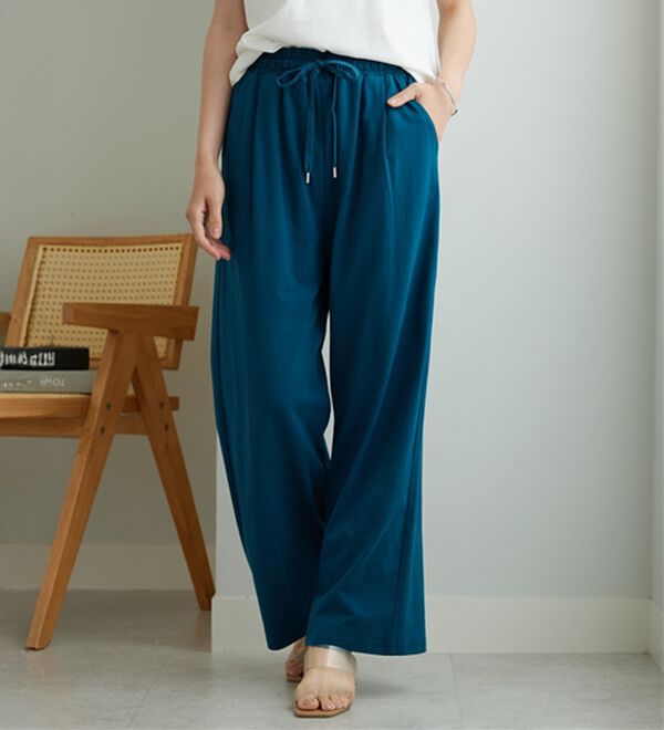 BELLUNA（ベルーナ）の「着心地楽々！綿１００％イージーパンツ（ワイドパンツ・ガウチョ）」｜詳細画像