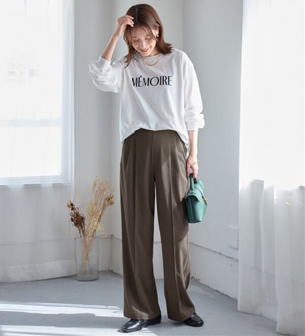 alotta（アロッタ）の「ぐーんと伸びる！ラクして美脚ワイドパンツ（ワイドパンツ・ガウチョ）」｜詳細画像