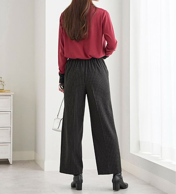 BELLUNA（ベルーナ）の「ストレッチ素材ボタン使いワイドパンツ（ワイドパンツ・ガウチョ）」｜詳細画像