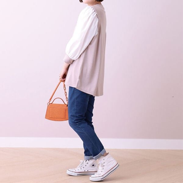 BELLUNA（ベルーナ）の「タック使いストライプ切替プルオーバー（カットソー）」｜詳細画像