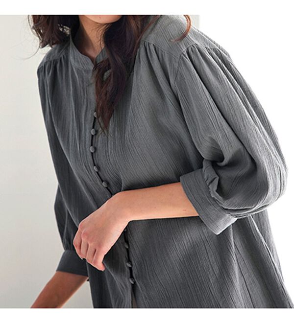 BELLUNA（ベルーナ）の「リサイクルコットンやわらか楊柳素材ブラウス（ブラウス）」｜詳細画像