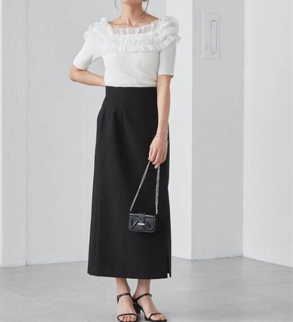 RANAN（ラナン）の「チュールフリルオフショルニット（ニット・セーター）」｜詳細画像