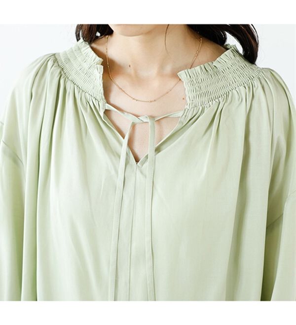 GeeRA（ジーラ）の「リボン付スキッパーブラウス（ブラウス）」｜詳細画像