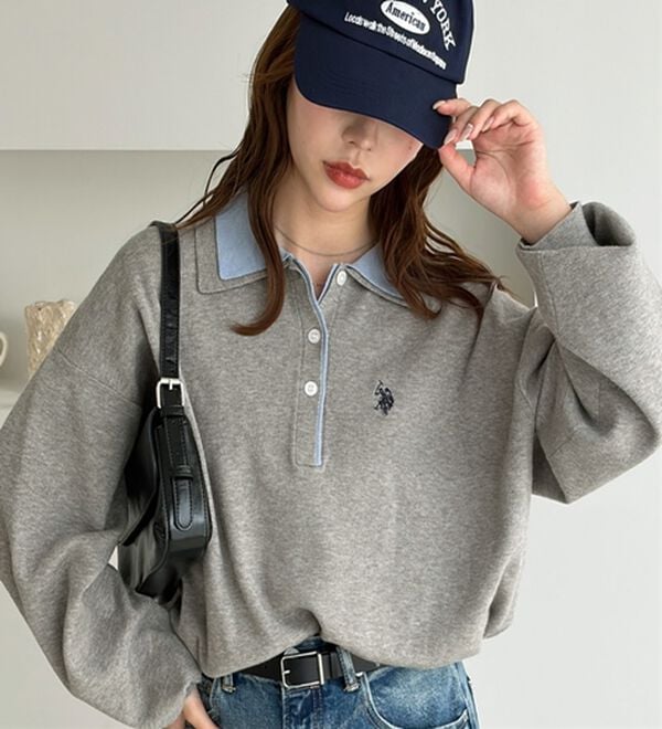 GeeRA（ジーラ）の「【U.S. POLO ASSN.】バイカラーポロ衿ニット（ニット・セーター）」｜詳細画像