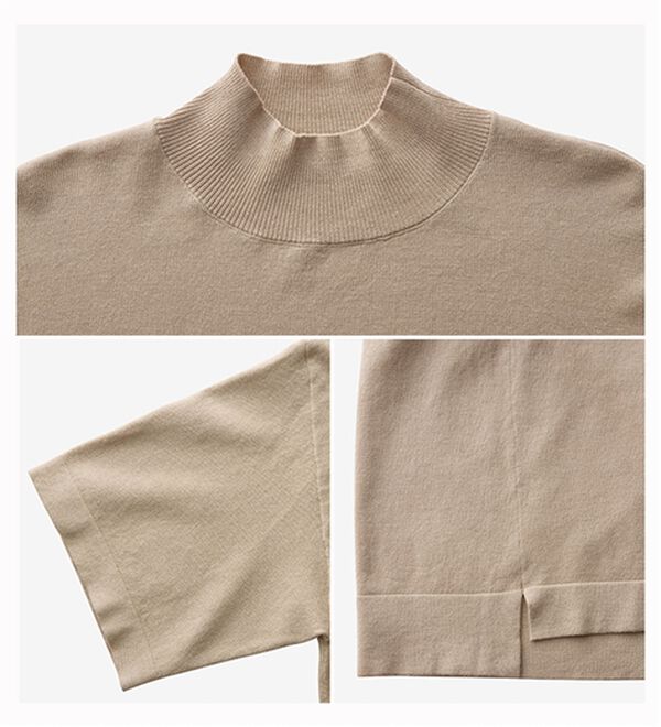 BELLUNA（ベルーナ）の「Ｔシャツが苦手な方に！ひんやり綿混ニットＴ【選べるデザイン】（ニット・セーター）」｜詳細画像