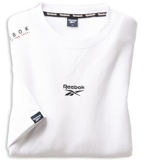 「＜リーボック＞吸汗速乾７分袖トレーナー＆７分丈カーゴパンツ（メンズトレーナー）」｜ホワイト(トレーナー)