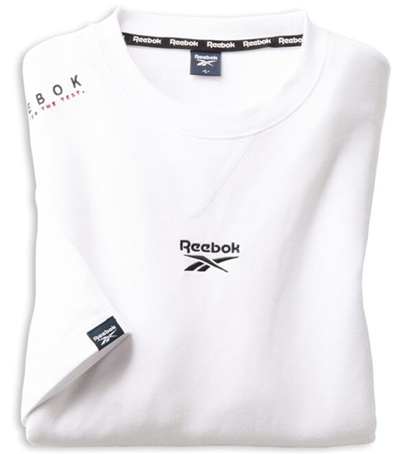 「＜リーボック＞吸汗速乾７分袖トレーナー＆７分丈カーゴパンツ（メンズトレーナー）」｜ホワイト(トレーナー)