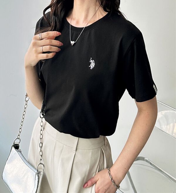 GeeRA（ジーラ）の「【ＵＳ．ＰＯＬＯ．ＡＳＳＮ】接触冷感ワンポイント刺繍Ｔシャツ（Tシャツ）」｜詳細画像