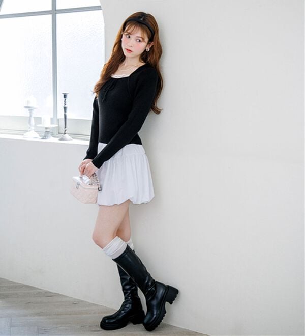 alotta（アロッタ）の「【Corie】ボレロレイヤード風ニットトップス（ニット・セーター）」｜詳細画像