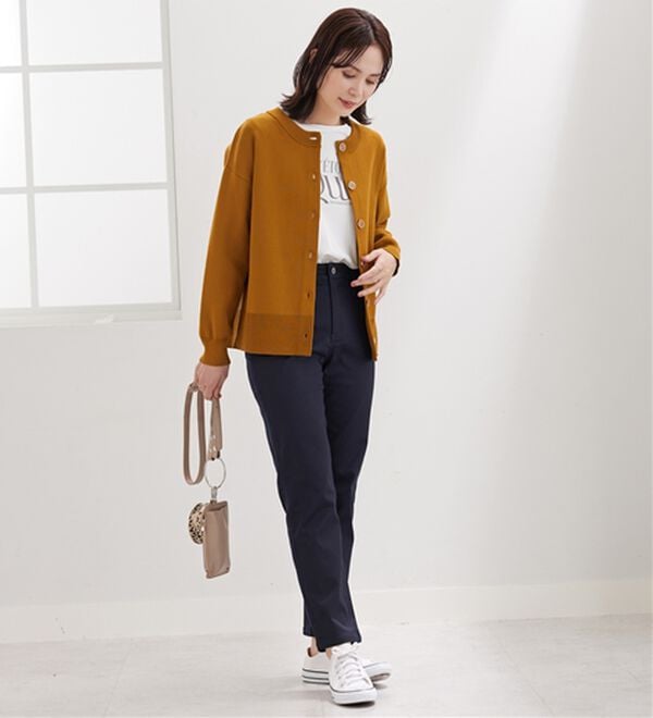 BELLUNA（ベルーナ）の「サラリ快適！蓄熱綿サテンストレッチカラーパンツ（フルレングスパンツ）」｜詳細画像