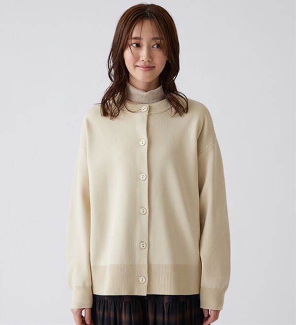 BELLUNA（ベルーナ）の「《快適Ｌａｂ．》洗える！軽い！配色使いニットカーディガン（ニットカーディガン）」｜詳細画像