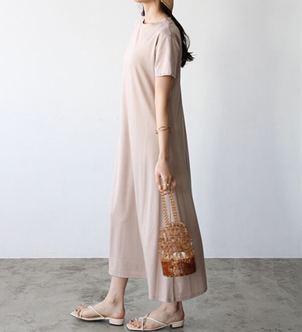 GeeRA（ジーラ）の「【接触冷感】フレアーシルエットロングワンピース（ロングワンピース）」｜詳細画像