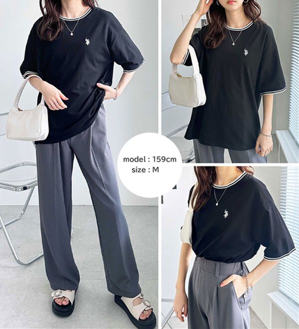 GeeRA（ジーラ）の「【ＵＳ．ＰＯＬＯ．ＡＳＳＮ】ライン配色Ｔシャツ（Tシャツ）」｜詳細画像