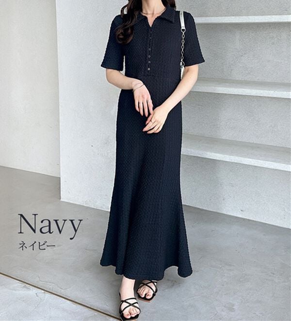 GeeRA（ジーラ）の「全骨格細見え！表面感素材マーメイドワンピース（その他ワンピース）」｜詳細画像