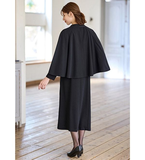 BELLUNA（ベルーナ）の「洗える！ケープボレロ付ワンピースアンサンブル（ブラックフォーマル（喪服・礼服））」｜詳細画像