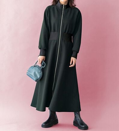 BELLUNA（ベルーナ）の「【ＳＭＡＲＴ　ＥＣＯ　ＪＥＲＳＥＹ】リブ切替ワンピース（ロングワンピース）」