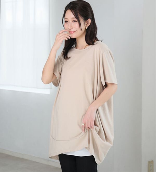 A HAPPY MARILYN（アハッピーマリリン）の「【Ｍ～８Ｌ】選べる袖！コク－ンシルエットチュニック（チュニック）」｜詳細画像