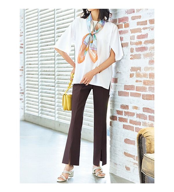 VINNO（ヴィノ）の「嬉しい機能付スリットフレアーパンツ（フルレングスパンツ）」｜詳細画像