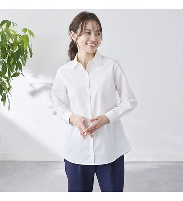 BELLUNA（ベルーナ）の「【選べる袖丈】洗える！ストレッチイージーケアシャツ（シャツ）」｜詳細画像
